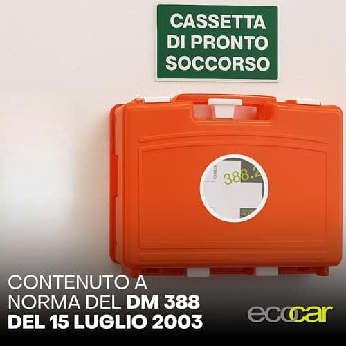 ecocar - First Aid Case - FIRST AID KIT 54 pieces (Annex 1 with Eye Wash Kit) - for B&B, Vehicles, Company - According to DM388 15 July 2003 - with Holder Included - Made in Italy — view 5