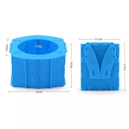 Outdoor Travel Folding Toilet Portable Mobile Seat Camping Hiking (Pink Toilet with 10 Trash Bag, 350g) — view 2