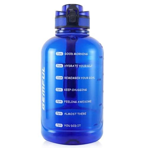GEMFUL 2L Hiking Water Bottle, Motivational Time Marker Jug