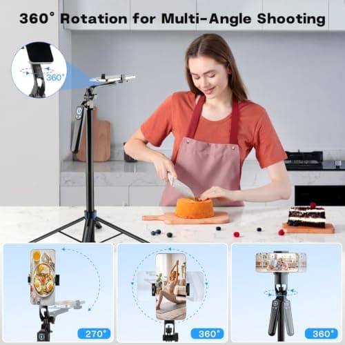DMYWB 71" Phone Tripod with 2 LED Lights & Wireless Remote — view 4