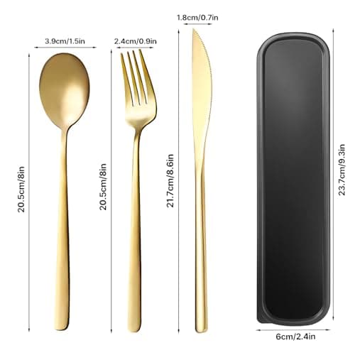 YUDANSI Stainless Steel Camping Cutlery Sets, 3pc Travel Cutlery Set — view 4