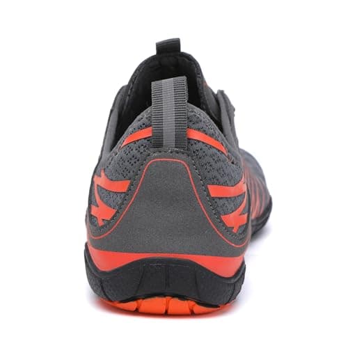 Barefoot Shoes Mens Womens Wide Toe Water Shoes Trail Running Trainers Lightweight Workout Shoes for Hiking Fitness Walking Unisex,Black Orange 9UK — view 5