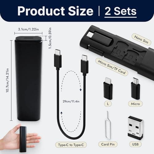 CanQuanSWZX 2PCS Multi USB Charging Adapter Cable Kit 4-in-1, Travel Adaptor All in One with Type C to USB Adapter and Micro to USBC, Universal Travel Adapter and Travel Charger for Multiple Devices — view 2