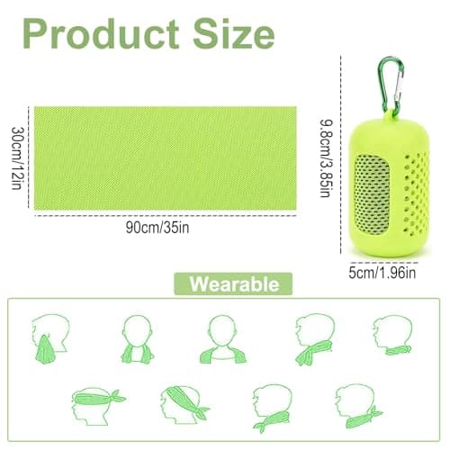 Gym Towels, 3 Pack Cooling Towel Soft Microfiber with Portable Silicone Sleeves, Breathable Instant Towels, Microfiber Soft Quick Dry Gym Towel for Sport Camping Swim Fitness(30 x 90cm, 3 Colors) — view 2