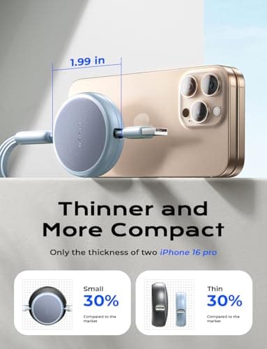 LISEN Multi Charger Cable, Retractable USB C to USB Charging Cable 3 in 1 Charger Lighting/Micro USB Cable, Travel Chargers for Multiple Devices for iPhone 17 16 15 14 Pro/Galaxy S25/Switch2, Cerulean — view 4