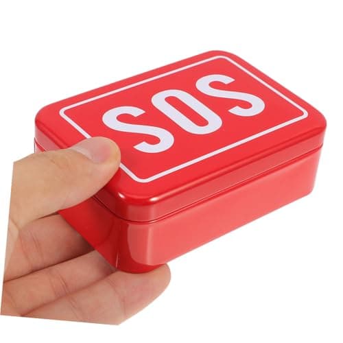 MAGICLULU 2pcs Metal Survival Box Compact Shockproof Medicine Storage Organizer with Emergency Markings for Camping Hiking Travel Outdoor Safety Kit — view 4