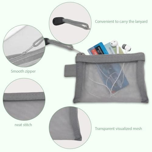 Small Pouch, Portable Travel Nylon Mesh Pouch with Zipper, 6 Pcs — view 3