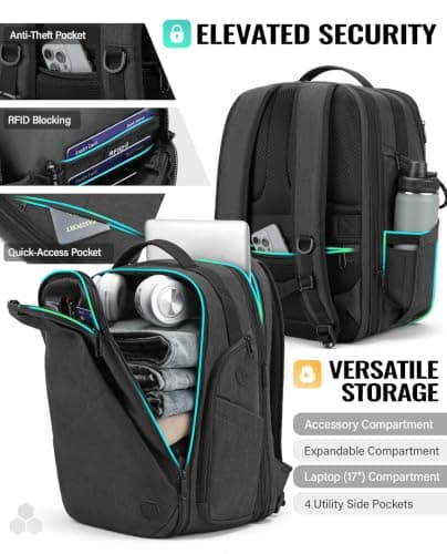 VANKEV Expandable Travel Laptop Backpack Underseat Cabin Bag For EasyJet — view 3