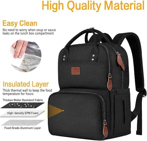 MATEIN Laptop Lunch Backpack 17 Inch, Backpack with Insulated Compartment — view 4