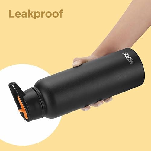 Milton Flask 1 Litre Insulated Water Bottle, 3 Lid with Straw, Flassio — view 6