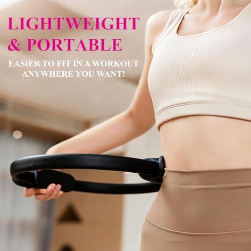 NYVEER 10 Pack Pilates Ring Set, 15" Pilates Fitness Circle for Women, Travel Office & Home Pilates Workout Equipment for Upper Body Core Glutes Inner Thigh, Pilates Essentials for Studio Equipment. — view 4