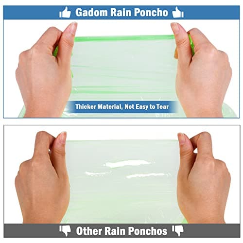 6 Pack Disposable Rain Poncho,Waterproof Emergency Raincoats with Hoods — view 4