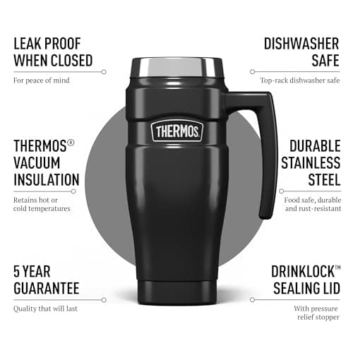 Thermos Stainless King Gun Metal Travel Mug (470ml) 7h Hot | 18h Cold — view 2
