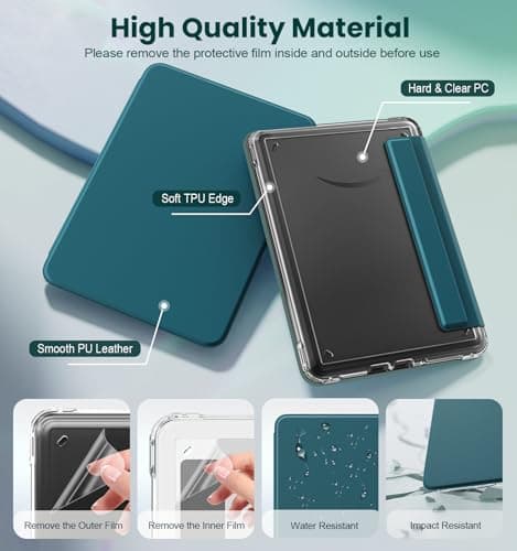 MoKo Magnetic Case for 7" Kindle Paperwhite 12th Gen& Colorsoft, Turquoise — view 5