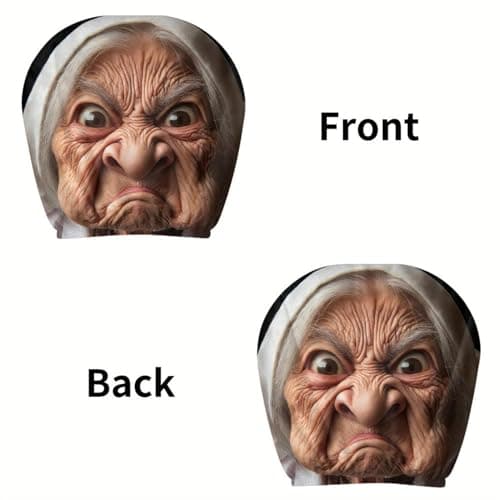 Headrest Covers for Cars 2 Pieces Granny Face — view 6