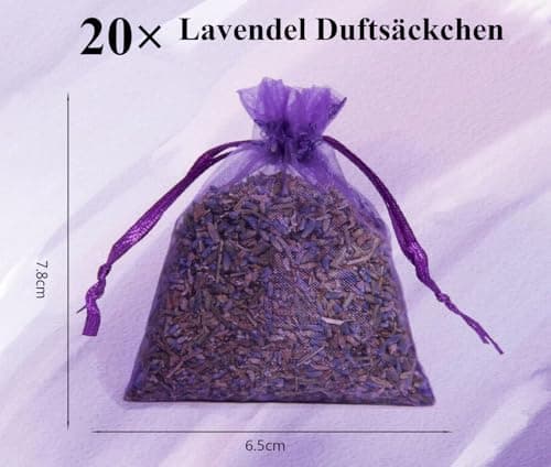 YTIan 20 Pack Lavender Sachets for Wardrobes, Drawers & Cars – Natural Dried Lavender Bags for Moth Repellent & Long-Lasting Freshness — view 2