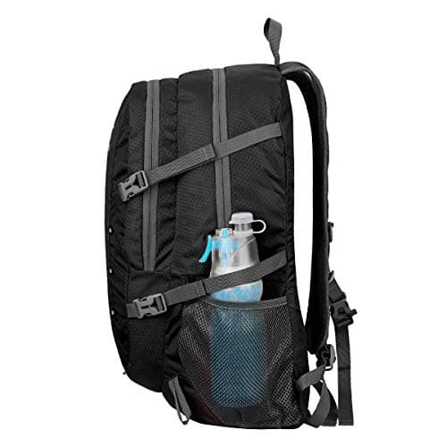 POKARLA 40L Foldable Rucksack Travel Hiking Daypack Durable Lightweight Walking Camping Folding Sports Outdoor Backpack Water Resistant Ultra Packable Carry On Bag Unisex Black — view 6