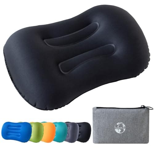 JetsCush Camping Pillow Inflatable Lightweight Travel Pillow Black
