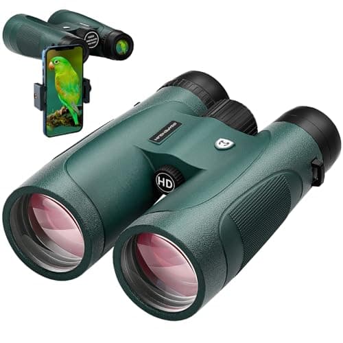 15x52 HD Binoculars for Adults High Powered with Upgraded Phone Adapter - Large View Binoculars with Low Light Vision - Lightweight Waterproof for Bird Watching Stargazing Travel Hunting