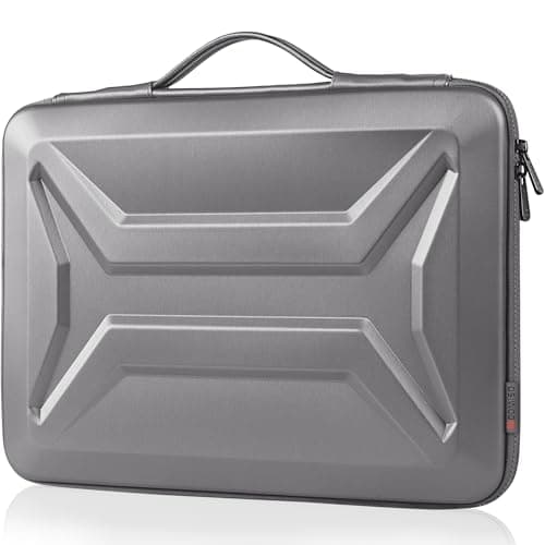 DOMISO 13.3-14 Inch Laptop Hard Case,Waterproof Shockproof Hard Shell Laptop Sleeve Protective Computer Bag with Retractable Handle for Macbook Air/Lenovo ThinkPad/HP Pavilion/Dell XPS,Silver