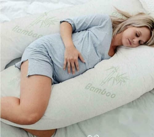 Ariyah Collections Hollow Fiber U Shaped Pregnancy Pillow 12ft | Back Support Anti Allergy Body Pillow | Removable Bamboo Cover Maternity Pillow | (12ft) — view 6