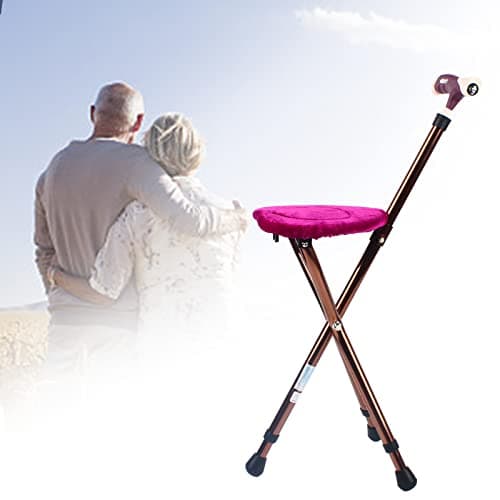 Walking Stick With Seat Foldable Portable Folding Walking Cane Chair Stool Walking Stick Height Adjustable Stick Chair Cane For Seniors And Elderly Disabled — view 4
