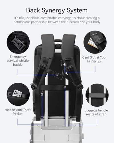MARK RYDEN mens backpack Large Capacity waterproof laptop backpack business men with USB Charging Port for Official Travel Hiking Pack Fits Under 17.3 Inch Laptop — view 5