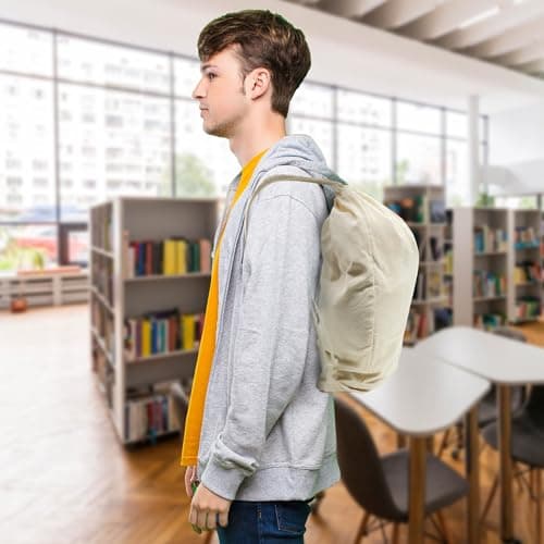 Bronta Mill Plain Cotton Drawstring Bags Rucksack Backpack Gym School PE Book Bag - Pack of 1 — view 5
