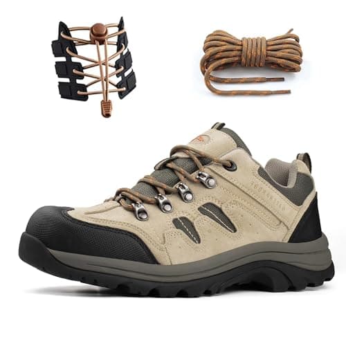 CC-Los Men's Waterproof Lightweight Walking Shoes Non-Slip Hiking Tan Size 8