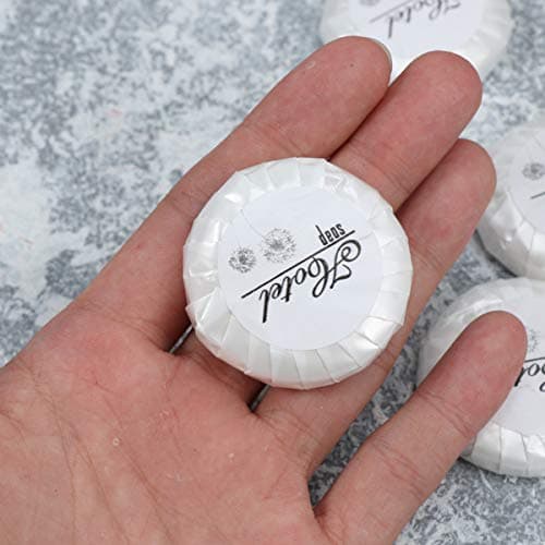 Healifty Mini Disposable Soap Bar Small Hotel Round Shape Soap Disposable Toiletries 150PCS/Set (White) — view 5