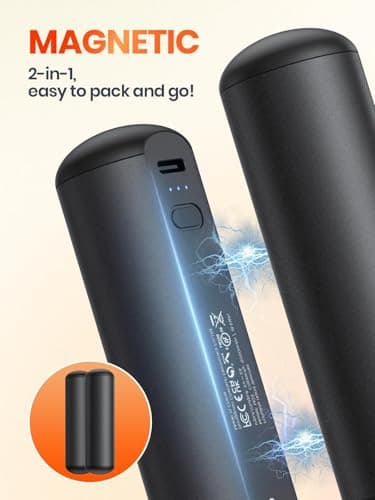 Hand Warmers Rechargeable 2 Pack, Warmco 10000mAh Reusable Magnetic Electric Handwarmers Heater Portable, Single 9Hrs Warmth 3 Levels Heat Up to 58°C Pocket Battery Heater Keep You Warm in Winter — view 2