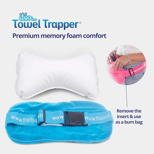 ITSA Towel Trapper – Memory Foam Beach & Travel Pillow with Neck Support (Dolphin Grey) — view 6