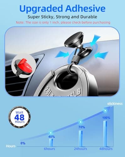 volport 10 Pack 25mm/1" Sticky Adhesive Pads for Garmin Mini Dash Cam Base & Car Magnetic Phone Holder, Round Double Sided Heat Resistant Tape Replacement Sticker for Dashboard Phone Mount — view 6