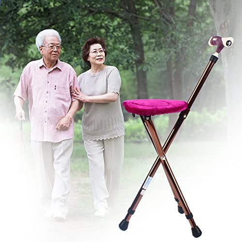 Walking Stick With Seat Foldable Portable Folding Walking Cane Chair Stool Walking Stick Height Adjustable Stick Chair Cane For Seniors And Elderly Disabled — view 2