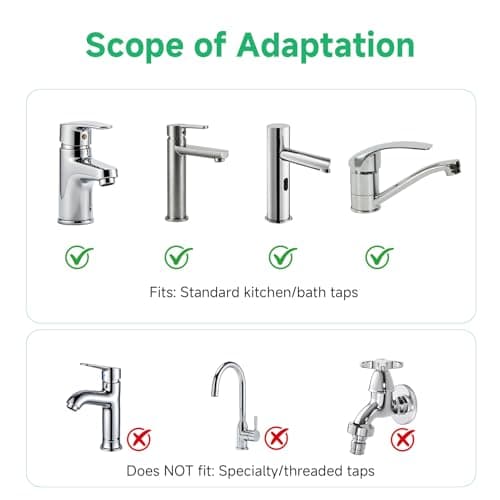 2pcs Tap Hose Connector for Kitchen Sink Indoor Outdoor Garden Hose Pipe Adapter Universal Mixer Tap Attachment Fittings (Green) — view 5