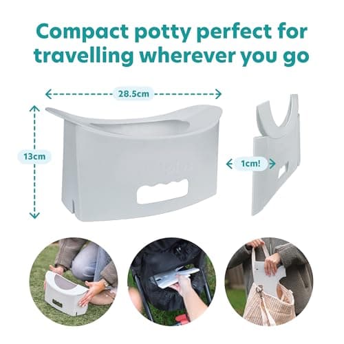 Potette® Fold ‘N’ Go Travel Potty – Compact Portable Potty for Toddlers & Kids | Foldable Baby Toilet Seat with 3 Disposable Liners | Ideal for Car Journeys, Travel & Potty Training On the Go — view 6