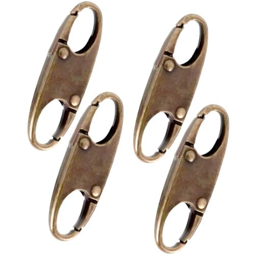 4 Pcs Small Zipper Clips,Double Opening Snap S Hooks Backpack Zipper Lock Anti Theft,Detachable Gunmetal Anti Theft Zip Lock for Bag, Tent, Handbags, Camping, Fishing, Traveling, Outdoor Sports