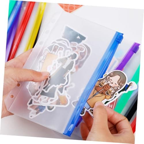 SEWACC 12pcs Portable Reusable Zipper Pouches File Folder Bags for Document Storage Cards Bills Holders for Luggage Packing Organizer — view 6