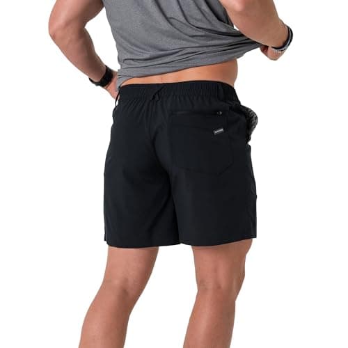 BURLEBO Men’s Everyday Shorts – Lightweight Casual Shorts with Stretch Fabric and Functional Pockets, Matte Black - Retro Duck Camo, X-Large — view 2