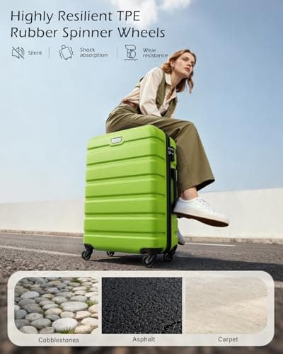 COOLIFE 20 Inch Carry On Suitcase for EasyJet, ABS+PC, Hardshell, Durable — view 3