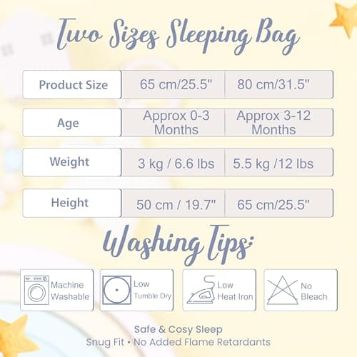 DandyLion Baby Sleeping Bag 2.5 TOG | Sleep Sack & Swaddle 3-12 Months — view 6
