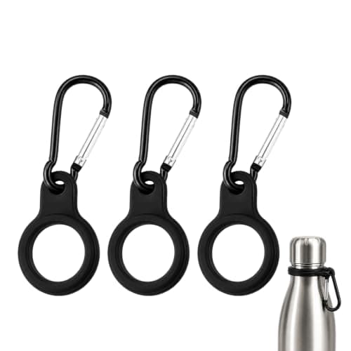 YouXunGS 3Pcs Portable Water Bottle Buckle Clips, Silicone Bottle Holder with Large Carabiner Clips, for Bags Hiking Camping Travel Fishing Outdoor Activities