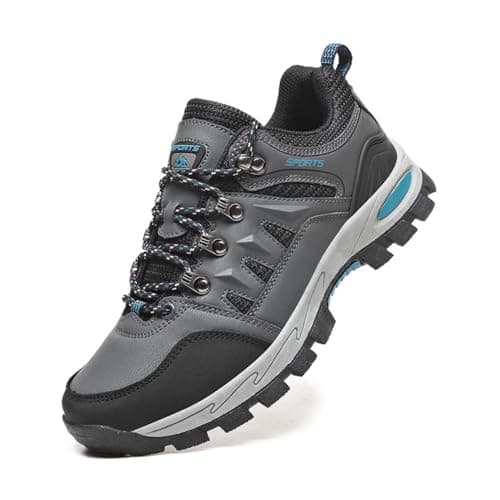 HYDLONGR Men's Women's Lightweight Waterproof Anti-Slip Hiking Shoes Travel Camping Shoes Walking Shoes Four Seasons Grey 10 UK — view 3