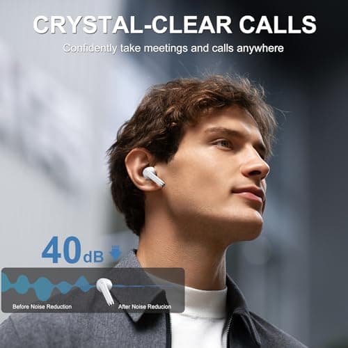 Wireless Bluetooth Headphones, Bluetooth 5.3 Earphones with ENC Reduction — view 4