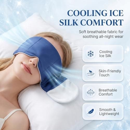 Weighted Eye Mask for Deep Sleep - 250g Gentle Pressure, 100% Blackout, Breathable Ice Silk Linen, Double-Sided Sleep Mask for Relaxation & Migraine Relief - Elegant Grey — view 2