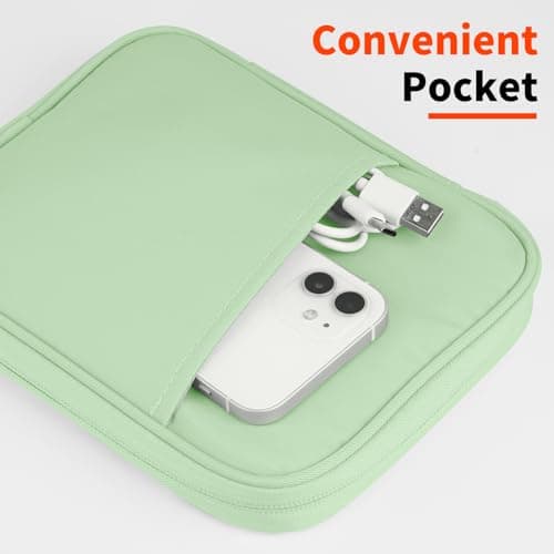 HoYiXi Universal Sleeve Bag for 7-8 inch Tablet Fire HD 8/Fire HD 8 Plus Compatible iPad Mini (6th Gen) 8.3" 2021, iPad Mini 5/4/3/2/1, Tab A8, 7"-8" inch Android Tablet Sleeve Case -Green — view 6