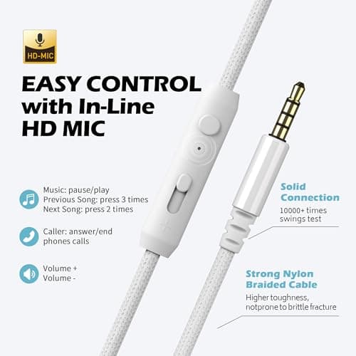Ailihen C8 Headphones Wired with Mic Foldable and Adjustable, Lime Green — view 5