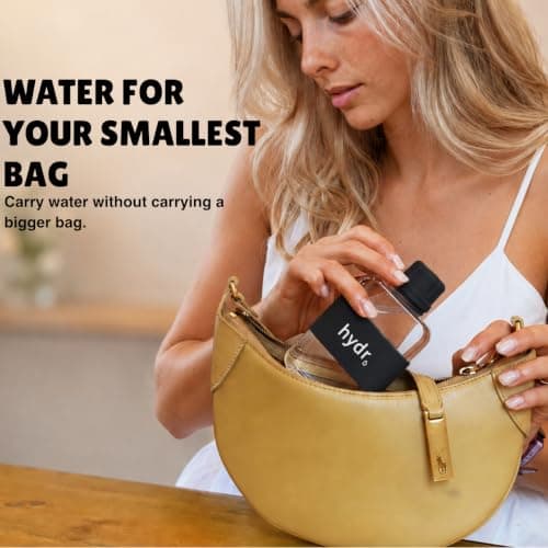 hydr Mini Flat Water Bottle for Handbags | 240ml Slim Leakproof BPA-Free Tritan Small Water Bottle — view 2