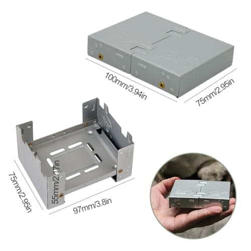 Portable Camping Stove, Mini Camping Stove, Folding Stove for Camping, Camping Backpacking Stove, Suitable for Outdoor, Picnic, Barbecue, Camping, Hiking, Travel, 2 Pcs, with 4 Wind Deflectors — view 6