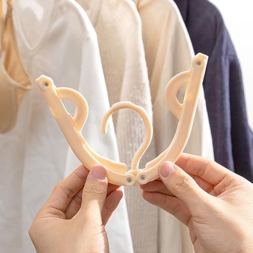 Travel Folding Hanger Household Multifunctional Portable Hanger (Blue Pink Green Beige) — view 5